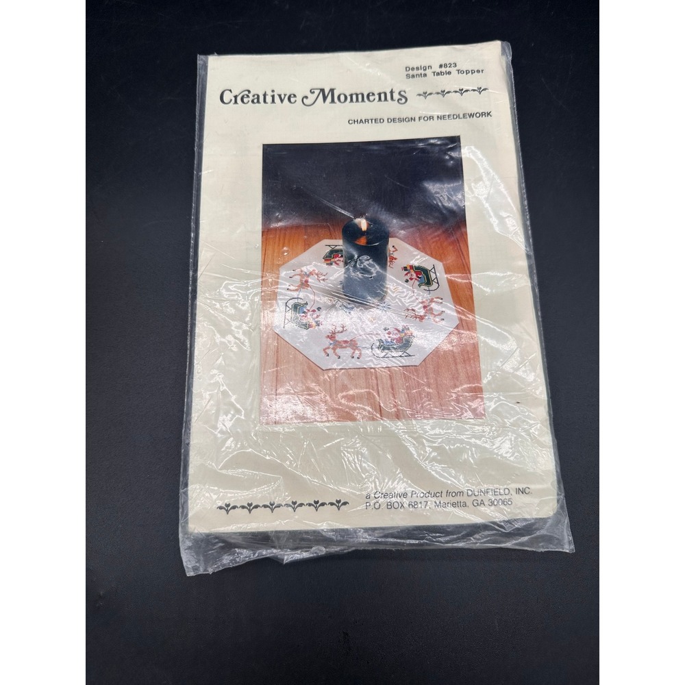 Creative Moments Santa Table Topper Cross Stitch Kit Vintage Christmas Reindeer